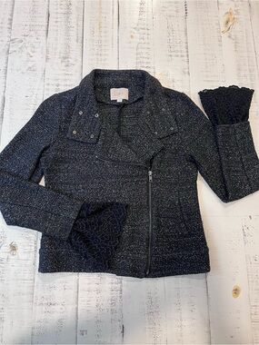 LOFT Black and White Tweed Jacket